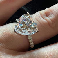 Prong Setting Heart Shaped Lab Diamond Engagement Ring