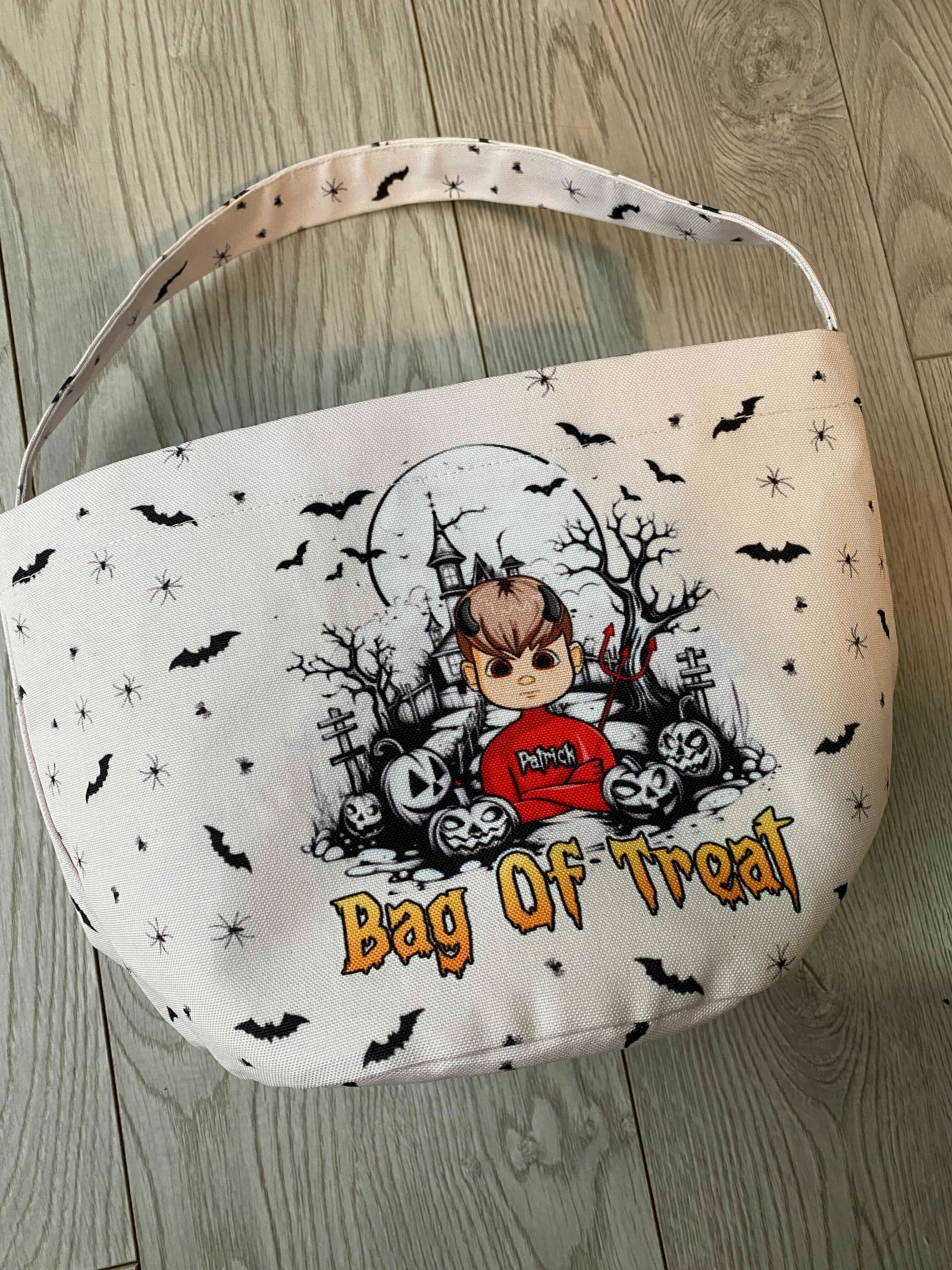 Customer photo of Bag Of Treat Kid Name Halloween - Personalized Halloween Spooky…