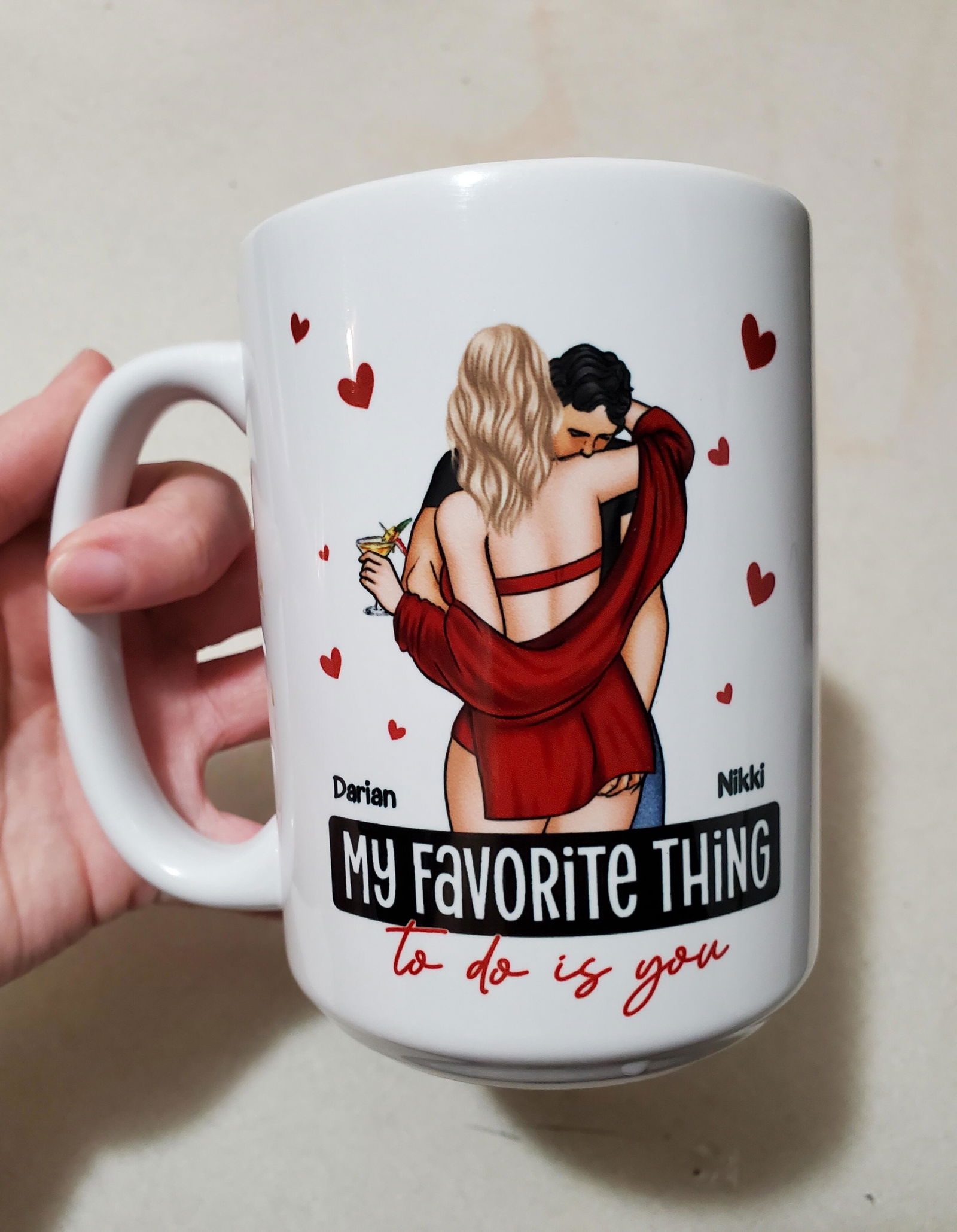Customer photo of My Favorite Thing To Do Is You - Personalized Mug - Anniversary…
