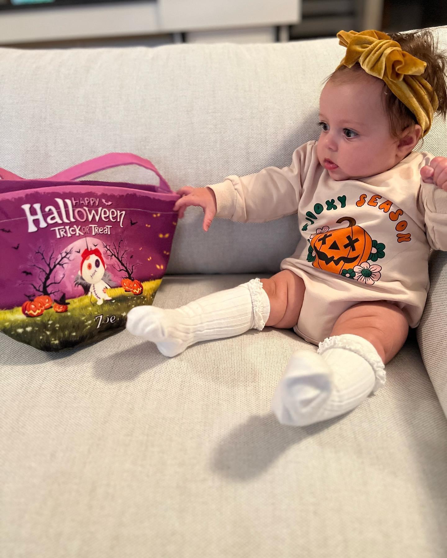 Customer photo of Trick Or Treat Kid Name Halloween - Personalized Halloween Spooky…