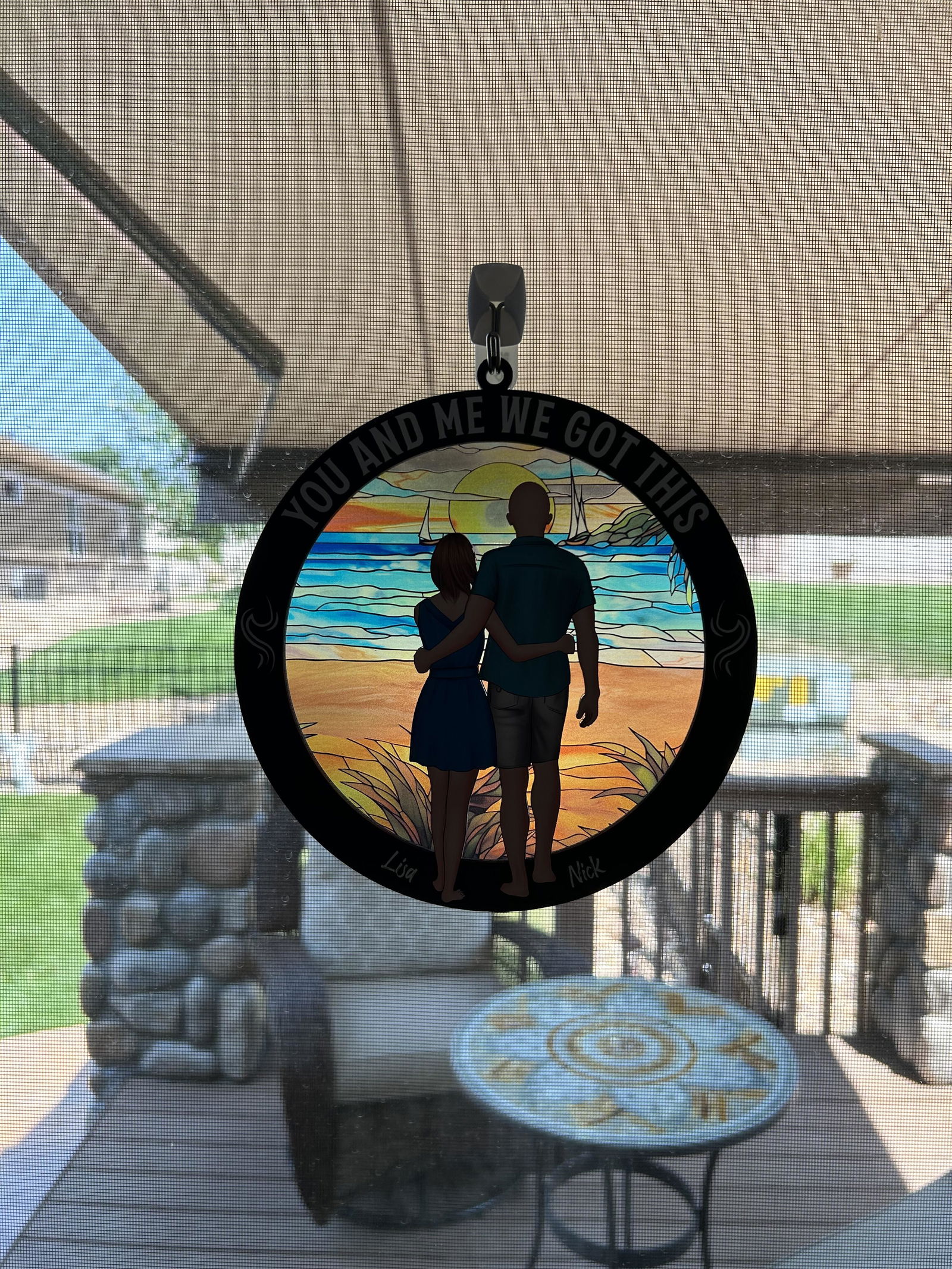 Customer photo of You And Me We Got This Couples - Personalized Window Hanging…