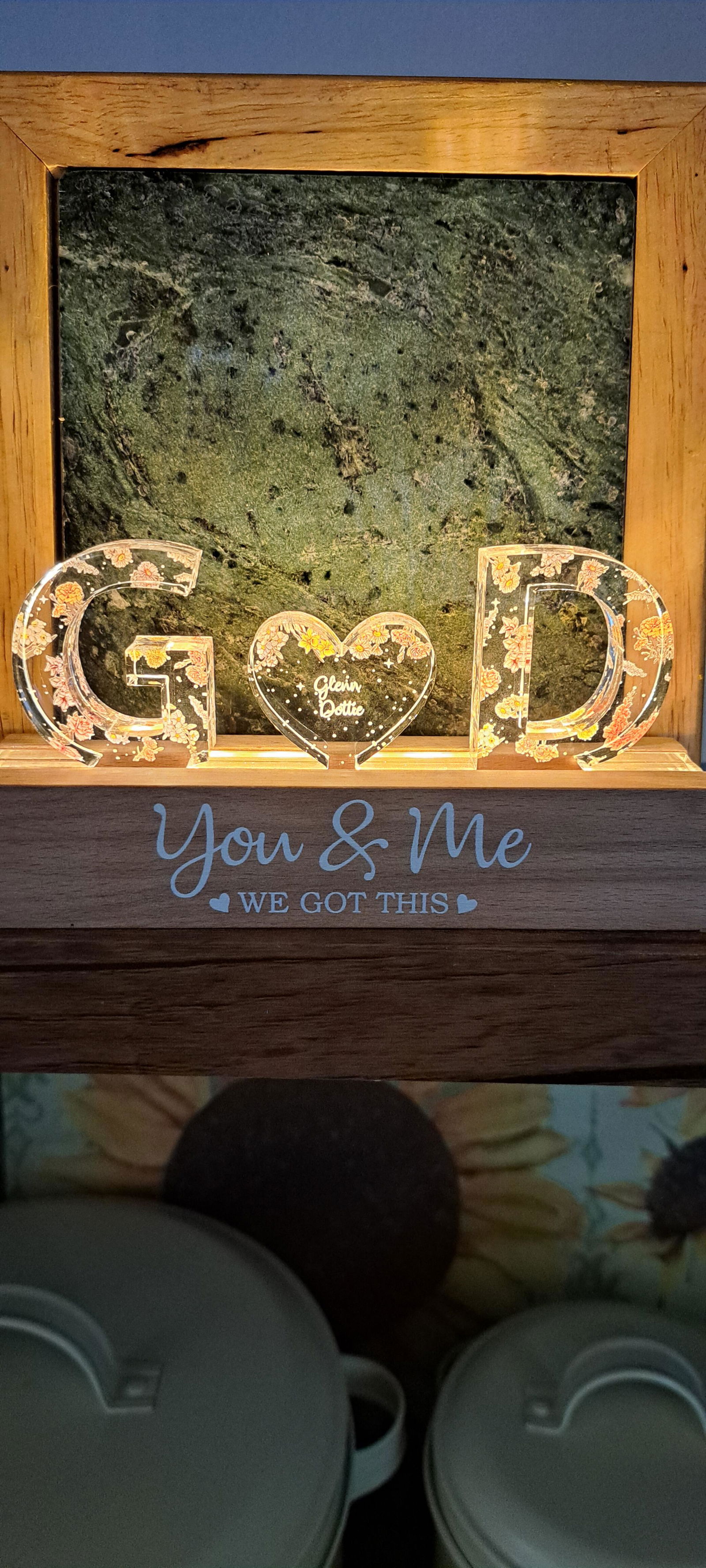 Customer photo of You & Me We Got This Custom Name - Personalized LED Night Light