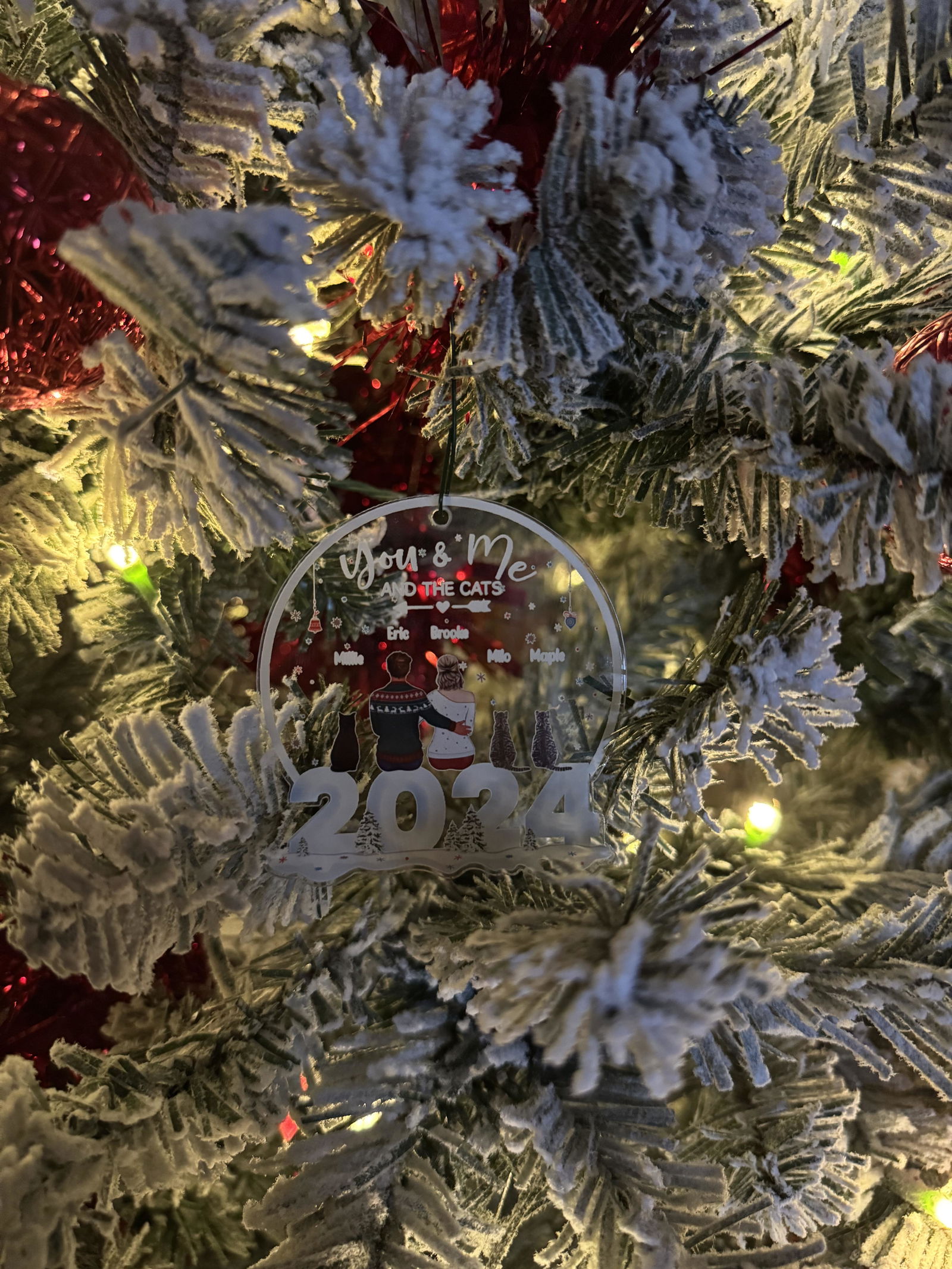 Customer photo of Our First Christmas Together With Dogs - Personalized Acrylic…