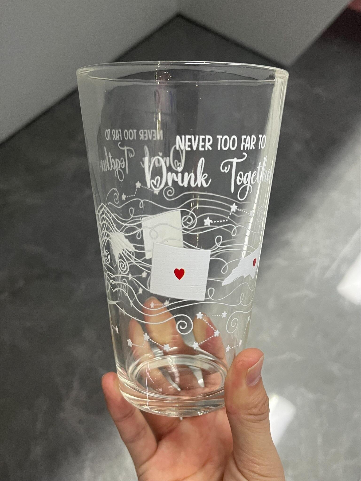 Customer photo of Never Too Far To Drink Together - Long Distance Gifts - Custom…