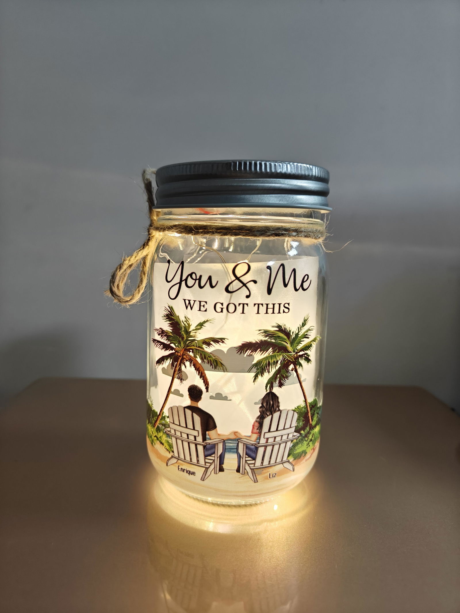Customer photo of New Version You & Me We Got This Couple Gifts - Personalized Mason…