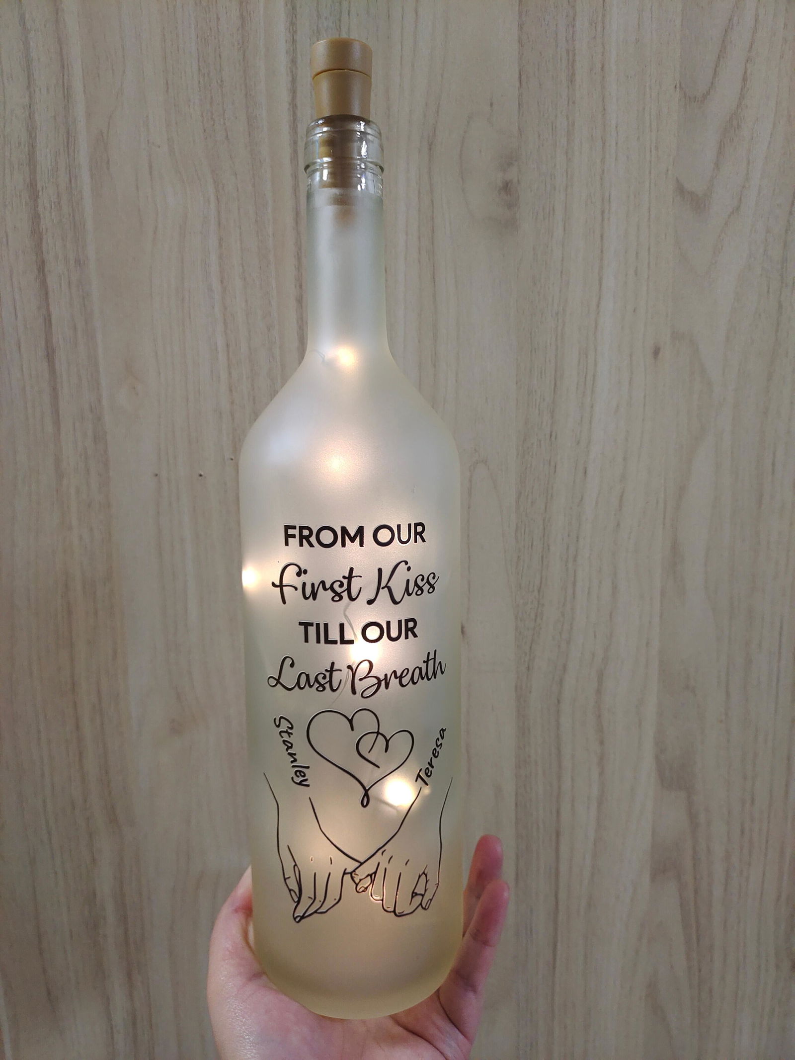 Customer photo of You And Me We Got This - Personalized Bottle Lamp