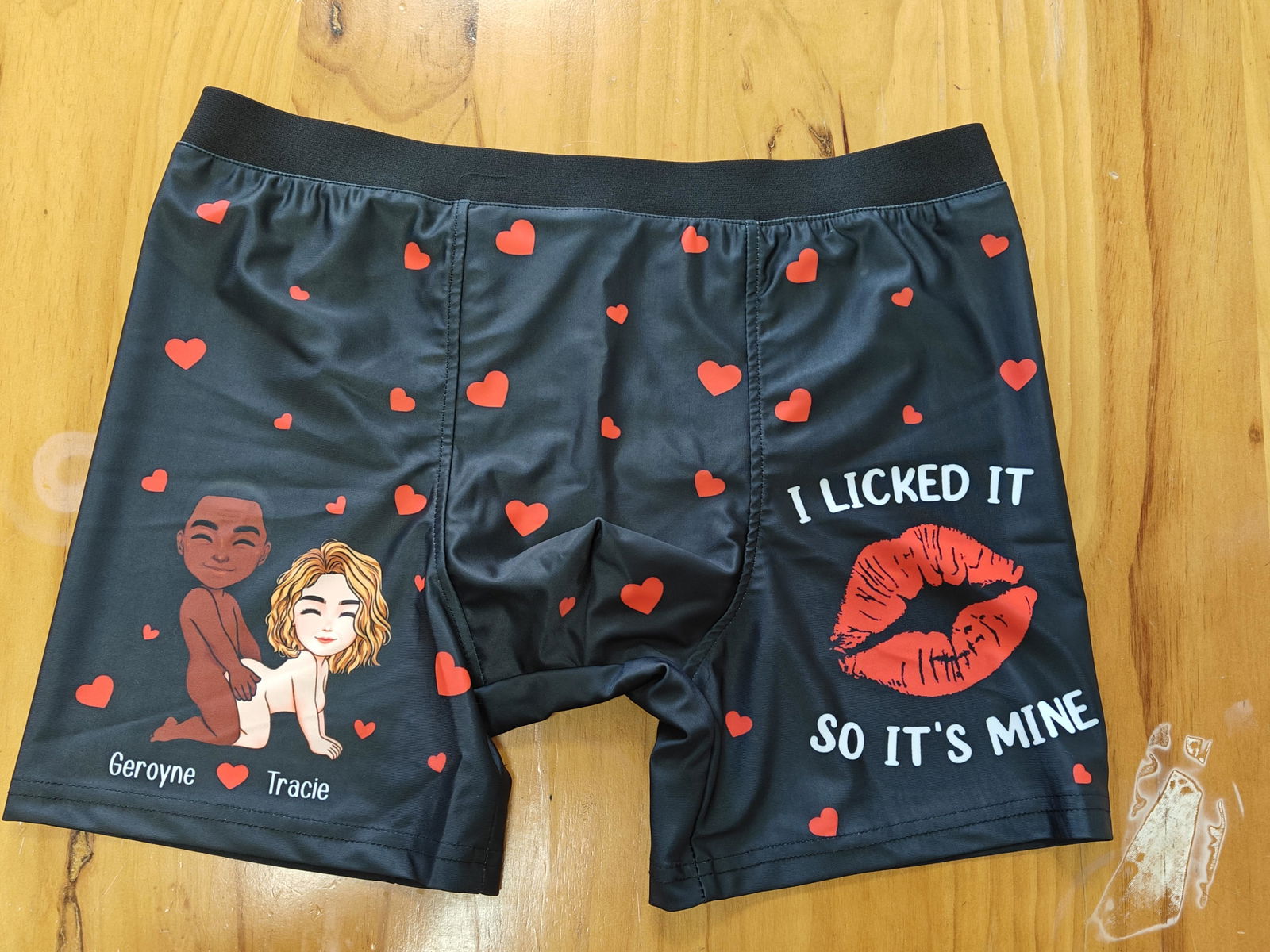 Customer photo of I Licked It So It's Mine Naughty Couple - Personalized Men's Boxer…