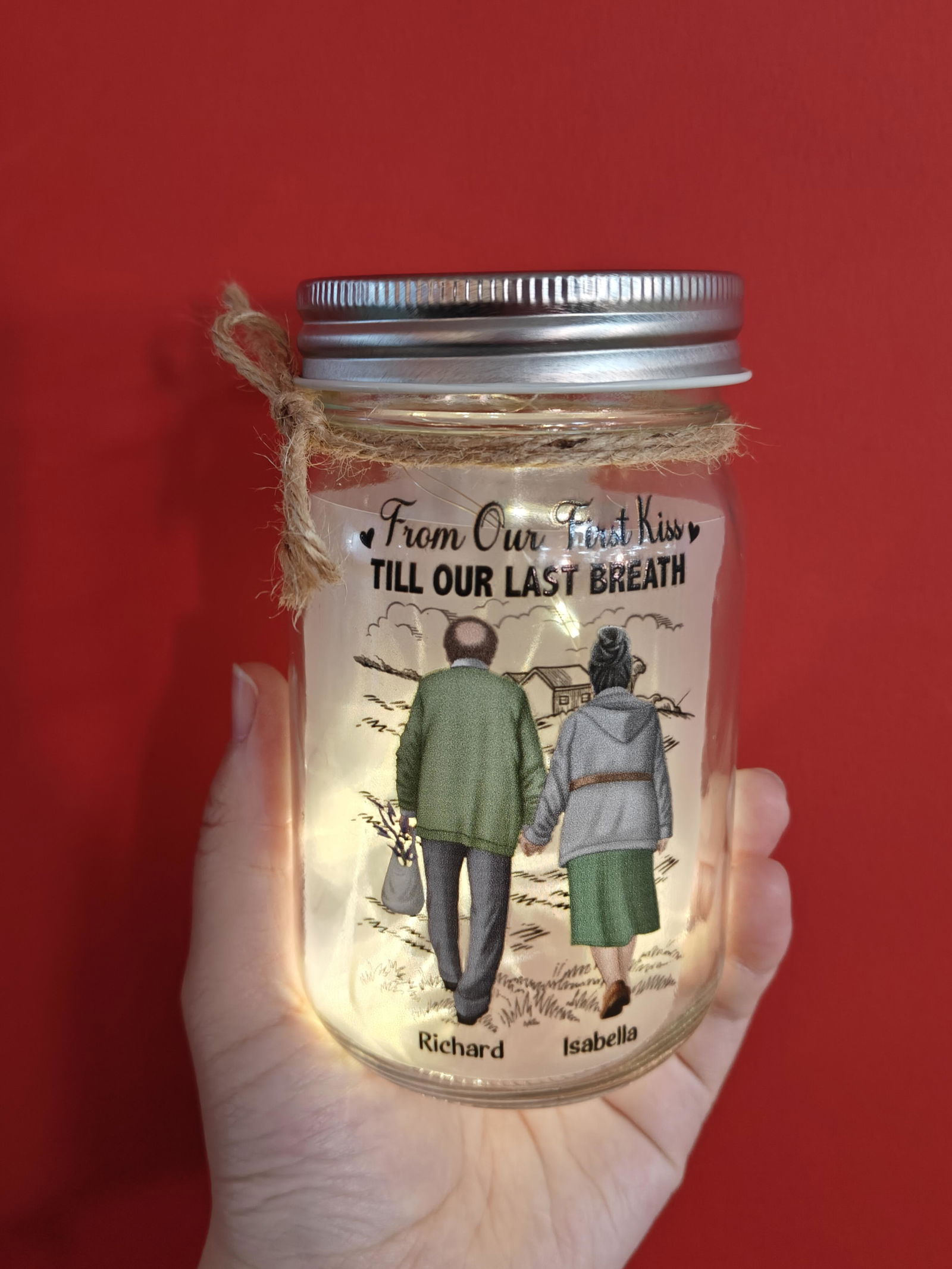 Customer photo of I Had You And You Had Me - Personalized Mason Jar Light