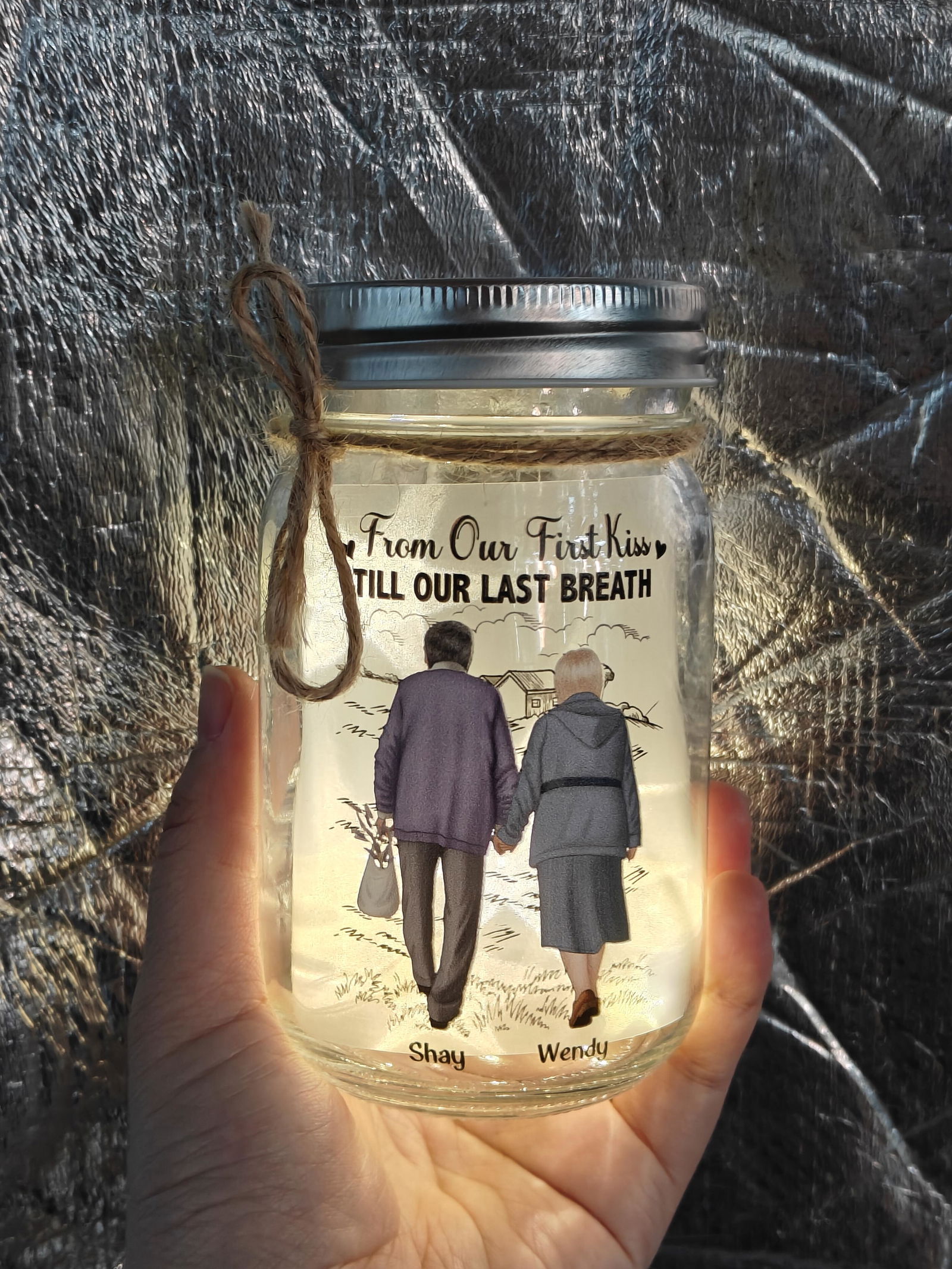Customer photo of I Had You And You Had Me - Personalized Mason Jar Light