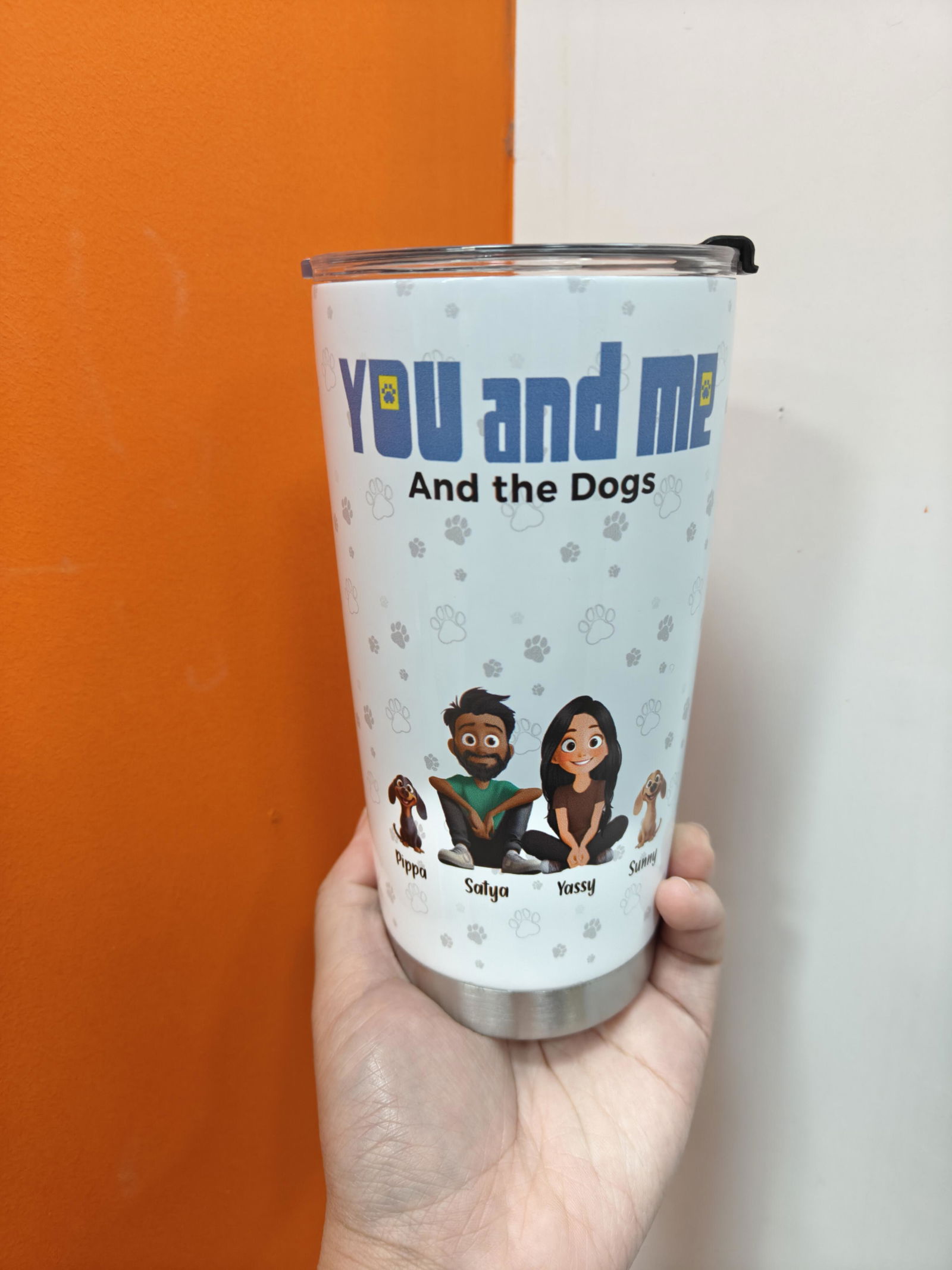 Customer photo of You And Me For Pet Parents - Personalized Tumbler Cup