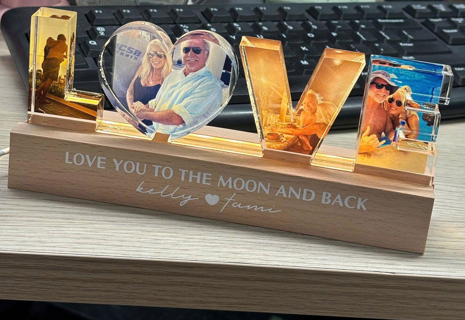 Customer photo of Love You To The Moon And Back - Personalized Photo LED Night Light
