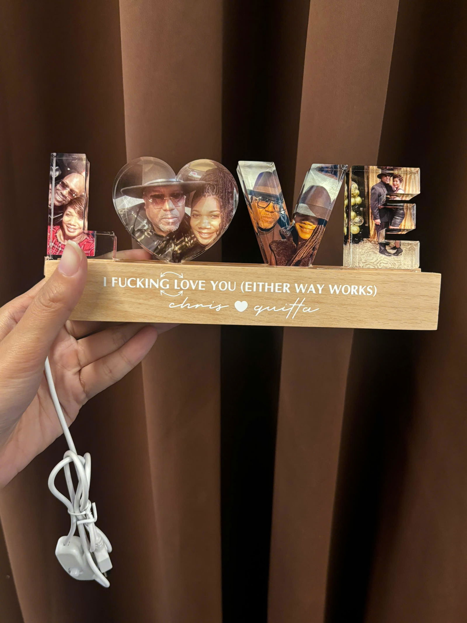 Customer photo of Love You To The Moon And Back - Personalized Photo LED Night Light