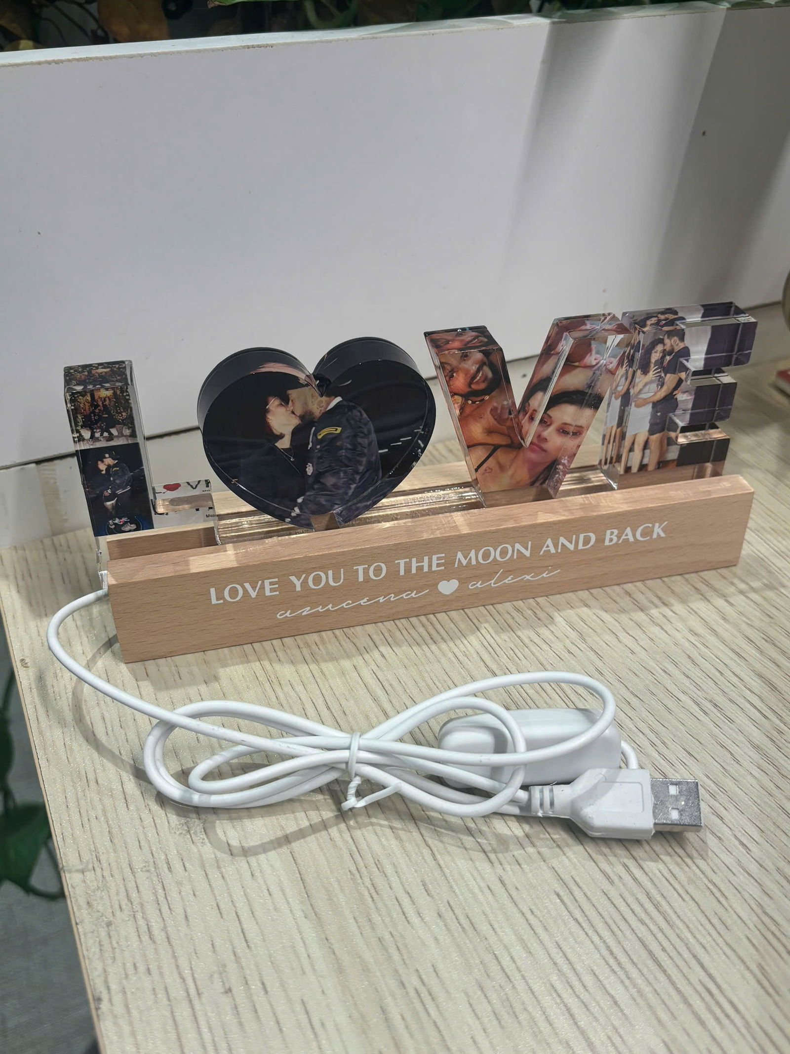 Customer photo of Love You To The Moon And Back - Personalized Photo LED Night Light