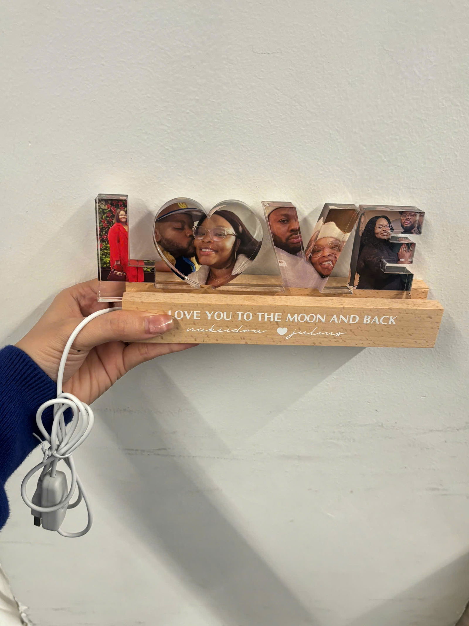 Customer photo of Love You To The Moon And Back - Personalized Photo LED Night Light
