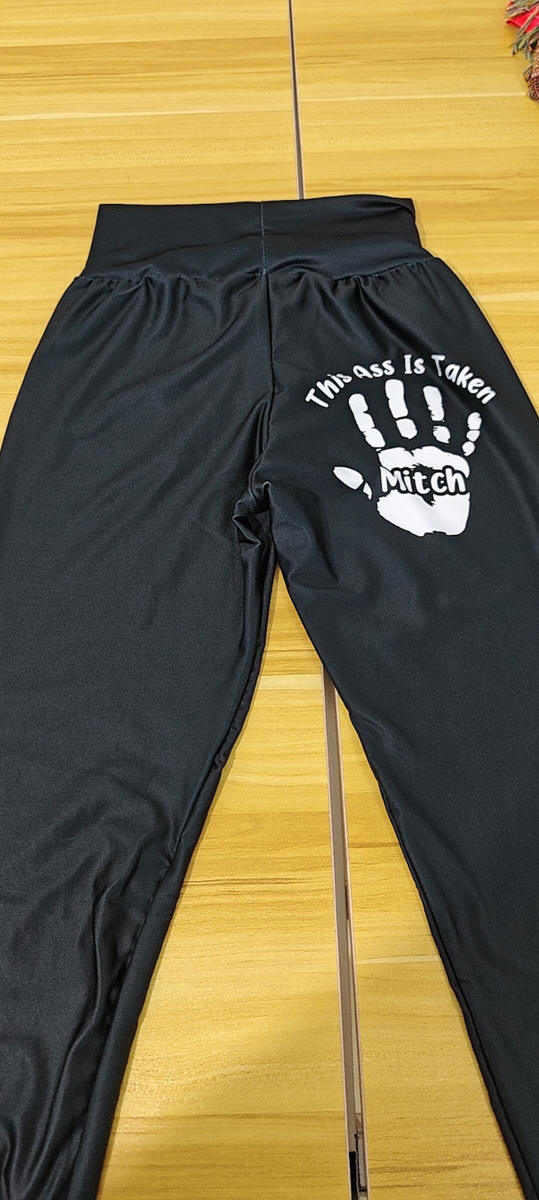 Customer photo of This Ass Is Taken - Naughty Gifts For Wife - Personalized Leggings…
