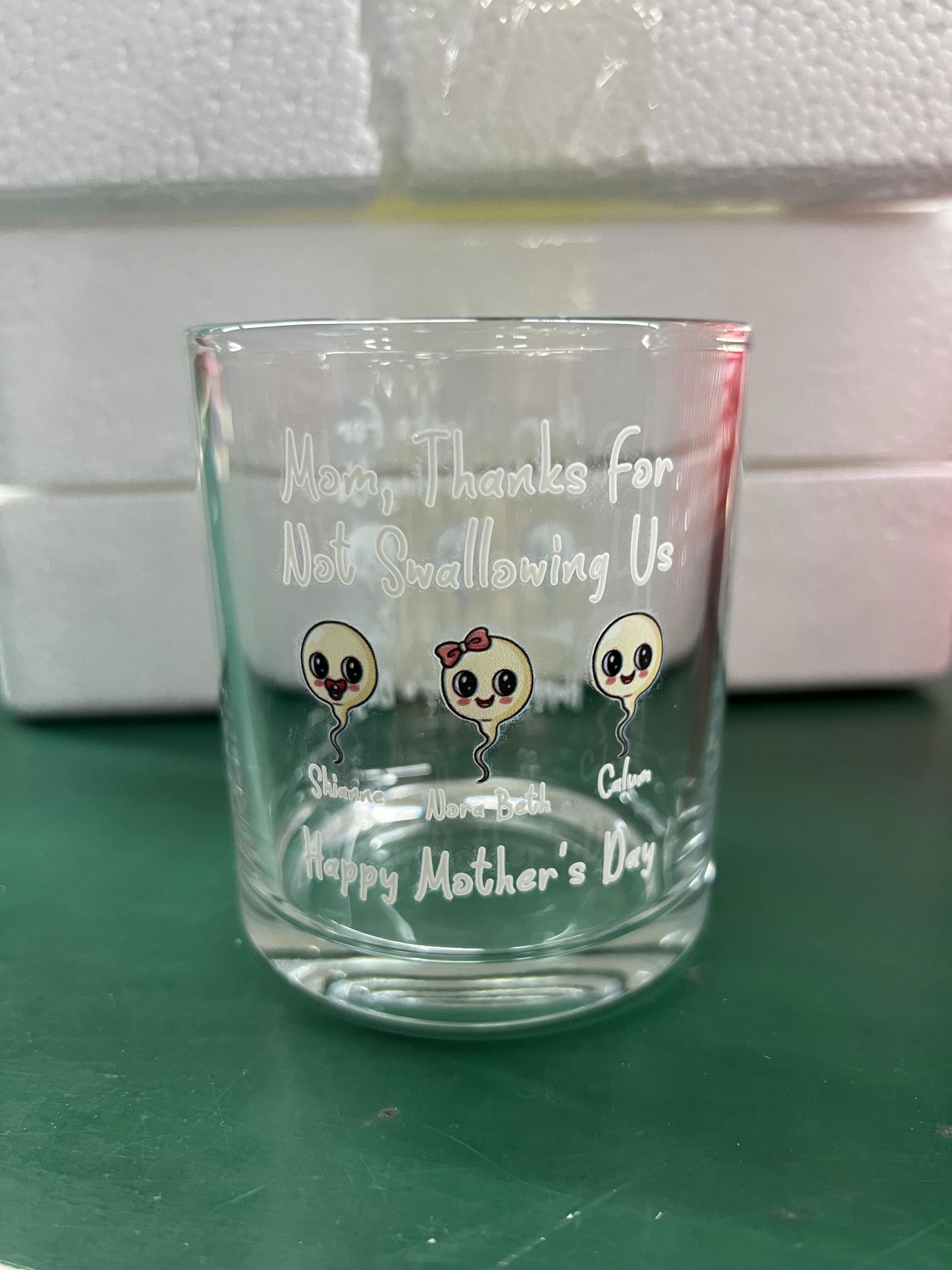 Customer photo of Thanks For Not Swallowing Us - Personalized Whiskey Glass