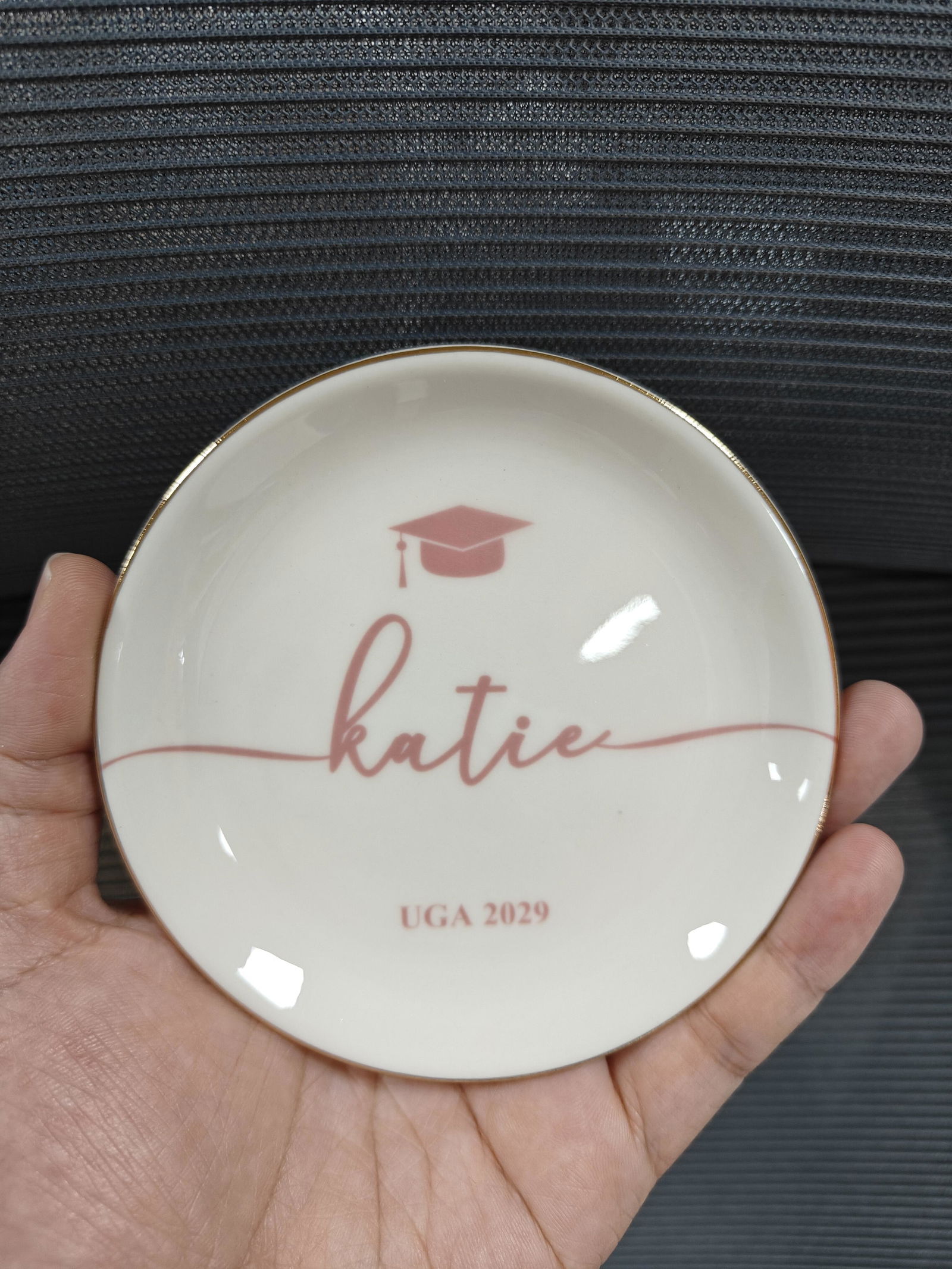 Customer photo of Graduation Dish Custom Name School Year - Personalized Jewelry Dish
