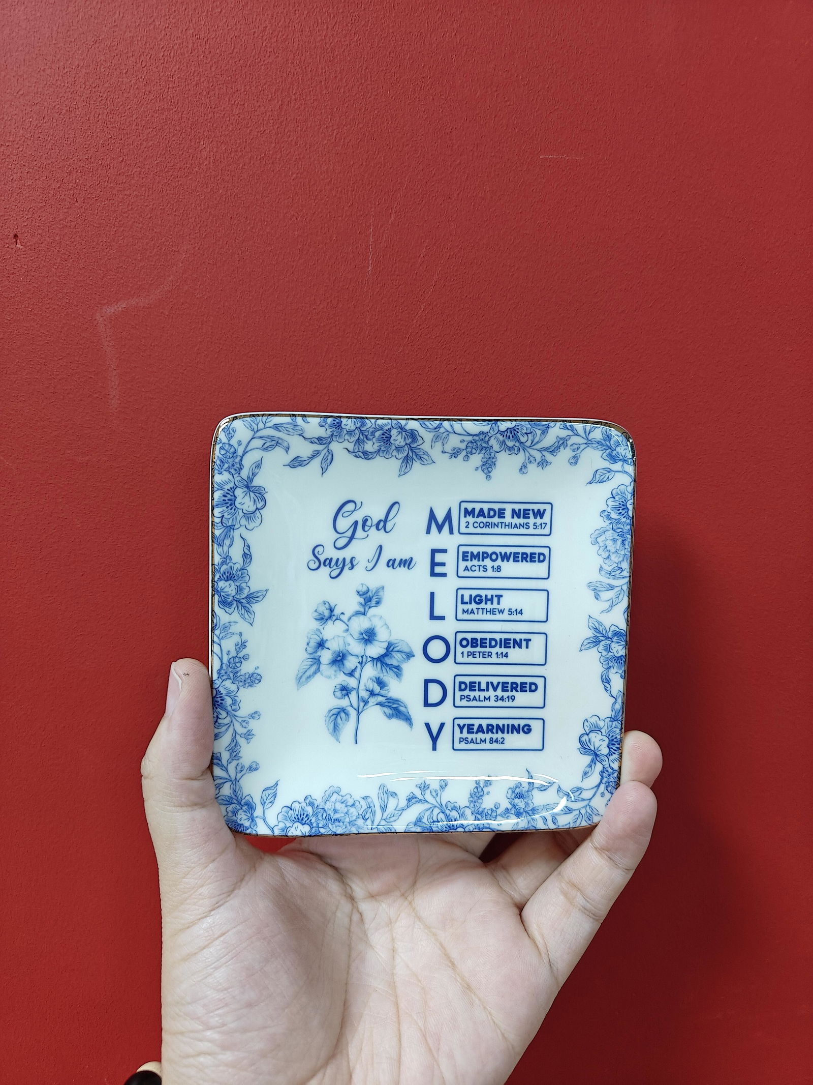 Customer photo of God Says I Am Name Letter In Bible Toile De Jouy Style…