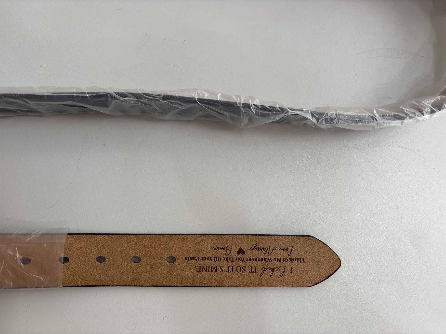 Customer photo of I Licked It, So It's Mine - Personalized Engraved Leather Belt…