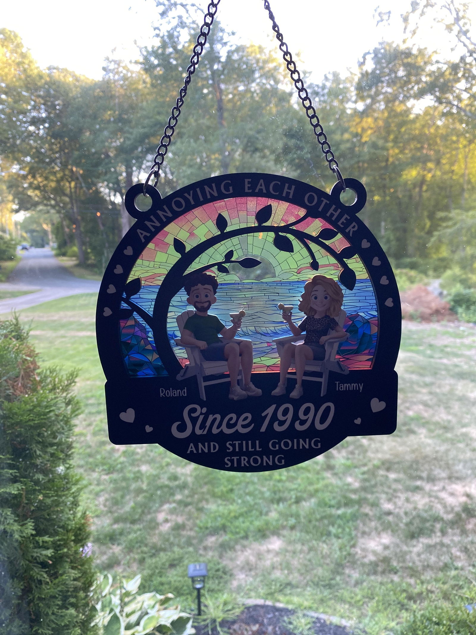 Customer photo of Annoying Each Other Since - Personalized Window Hanging Suncatcher…