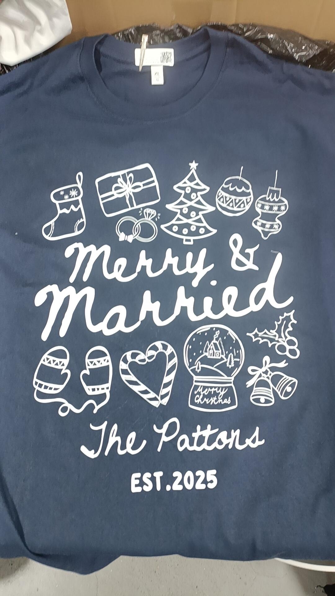 Customer photo of Merry & Married First Christmas as Mr and Mrs Christmas Shirts…