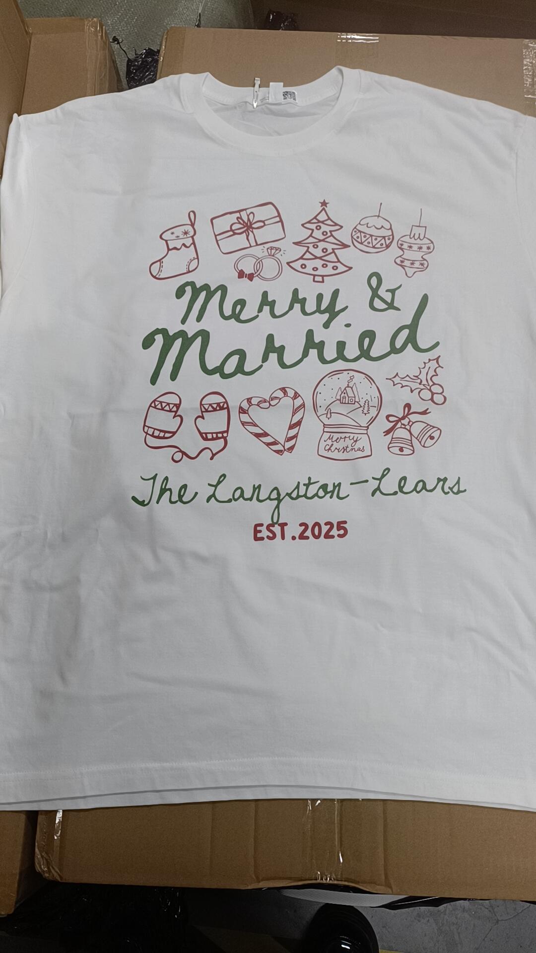 Customer photo of Merry & Married First Christmas as Mr and Mrs Christmas Shirts…