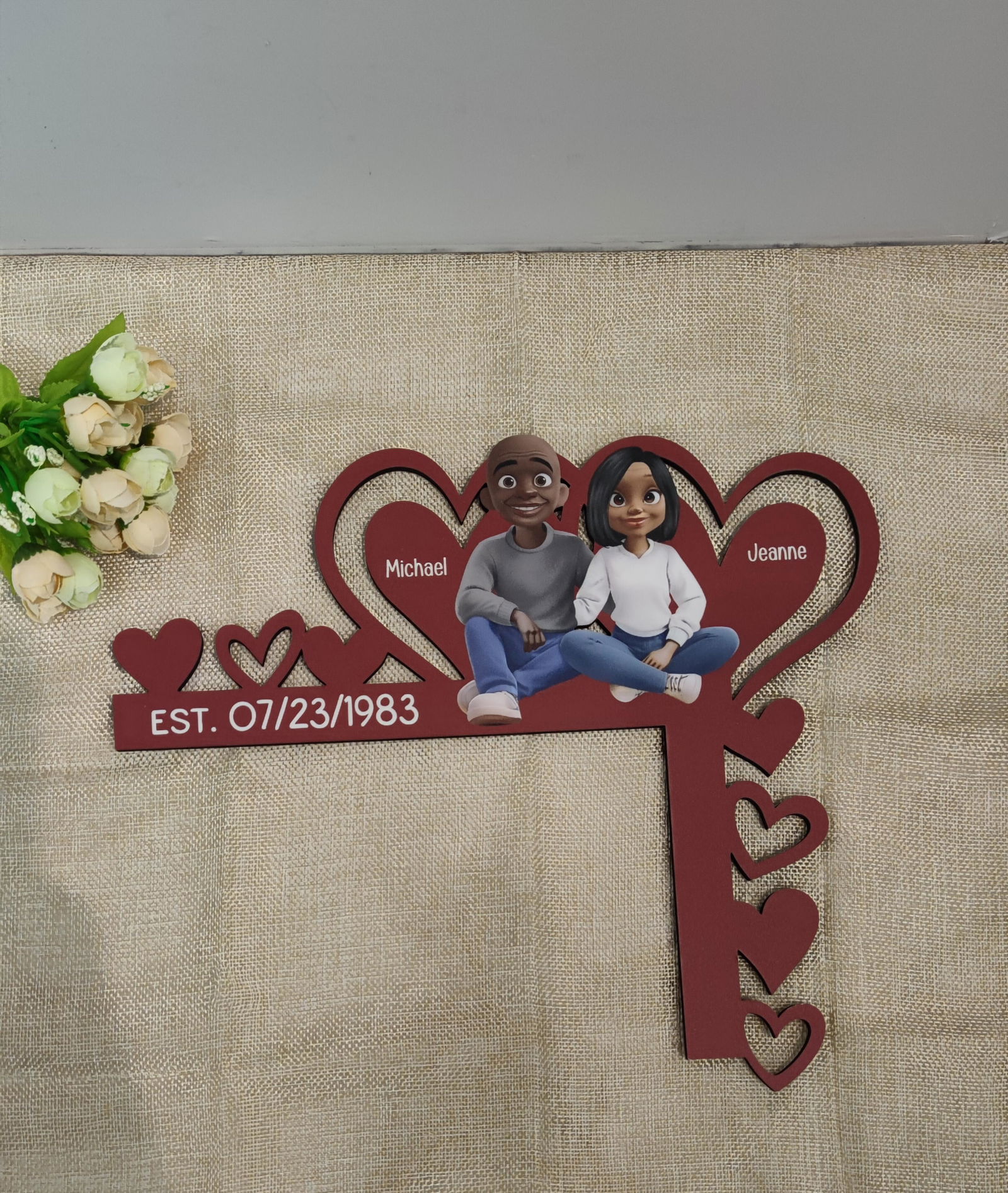Customer photo of Romantic Love Our Happy Corner Together - Personalized Door Corner…