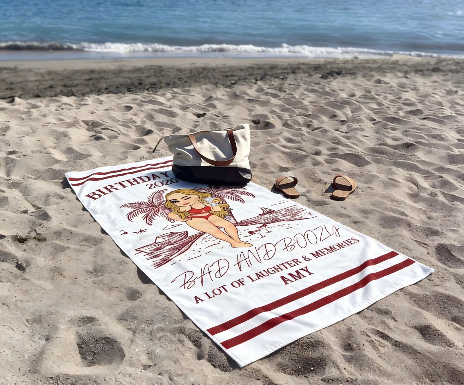 Customer photo of Girls Trip Summer - Personalized Quick-Dry Beach Towel