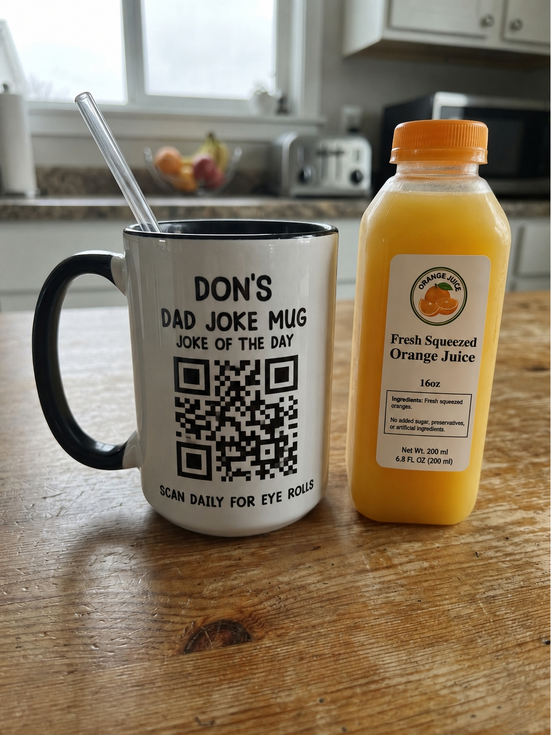 Customer photo of Dad Joke Every Day Interactive QR Funny Mug - Gifts For Dad…