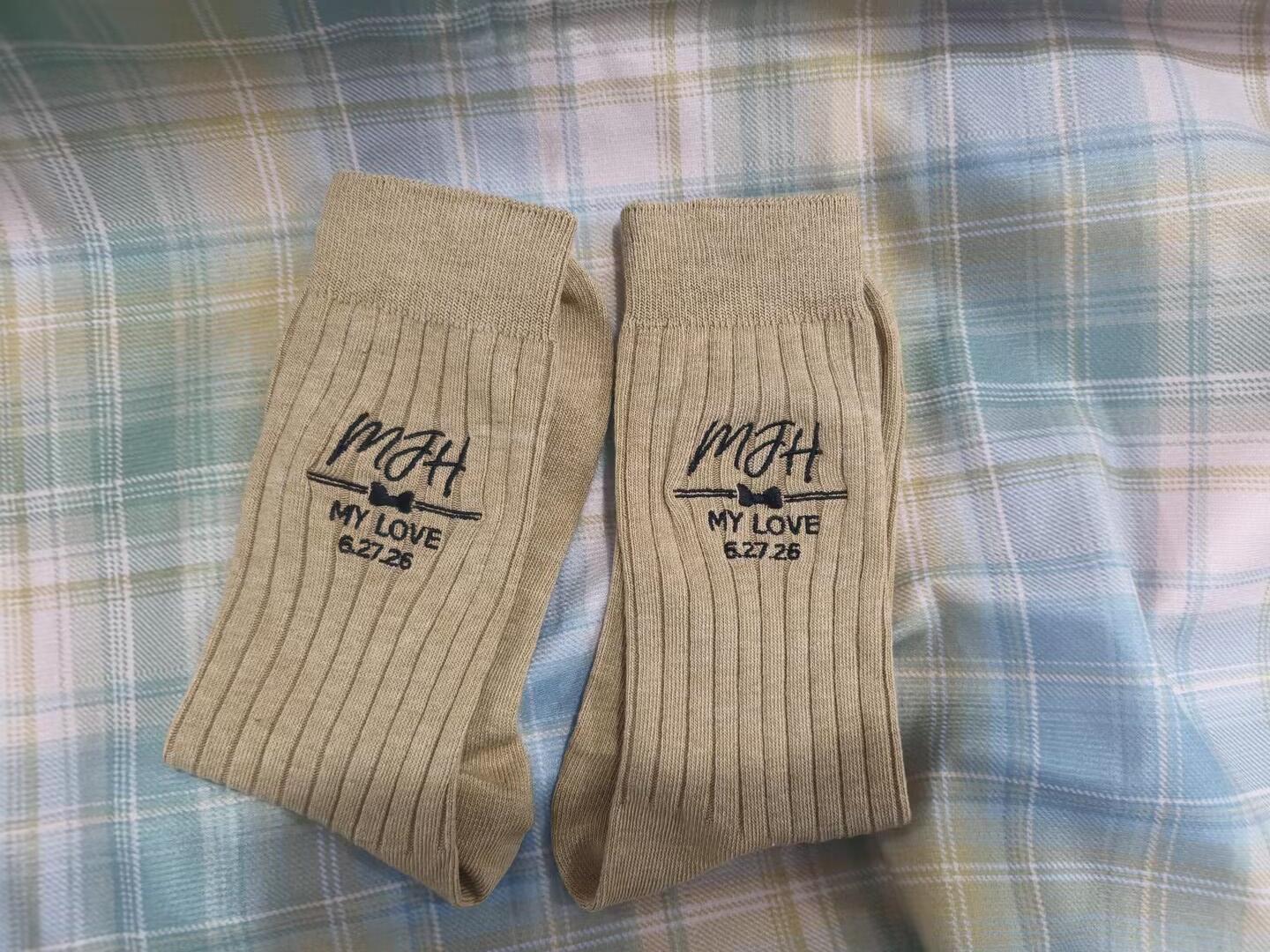 Customer photo of Wedding Socks For Groomsmen, Groom Wedding Gifts - Personalized…