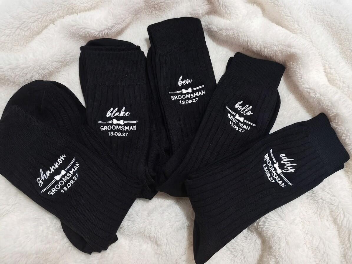 Customer photo of Wedding Socks For Groomsmen, Groom Wedding Gifts - Personalized…