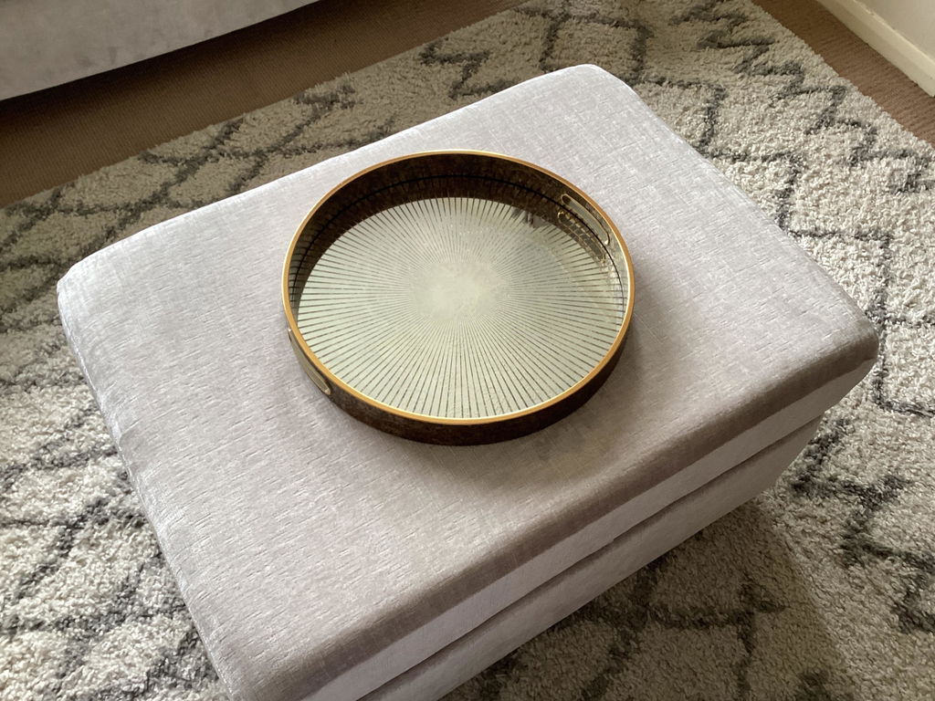 Round Sunburst Decorative Coffee Table Tray