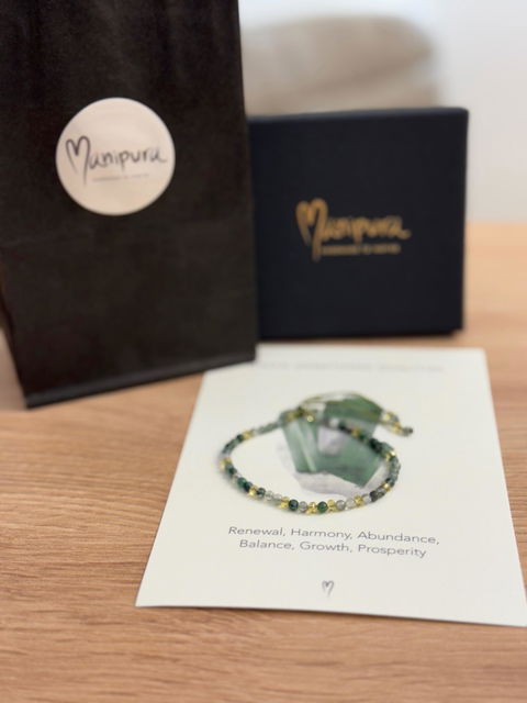 Green Agate Adjustable Gemstone Bracelet