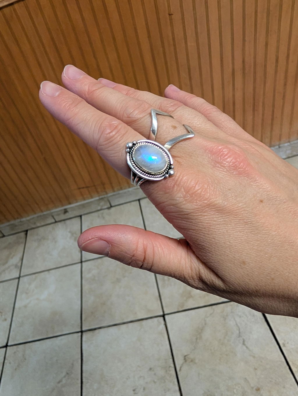 Karen Moonstone Ring ~ Sterling Silver 925 ~ MR263