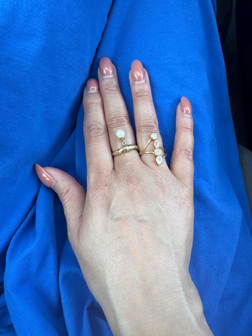 Tulum Ring ~ Moonstone ~ Gold Plated over Sterling Silver 925 ~ MR351