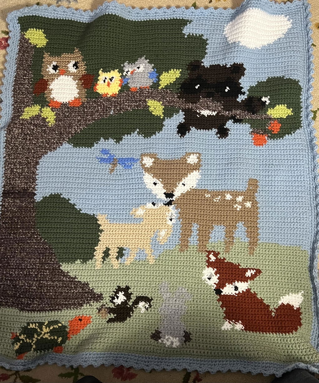 Woodland Friends Blanket – Mary Maxim