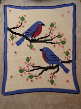 Bluebirds & Blossoms Blanket