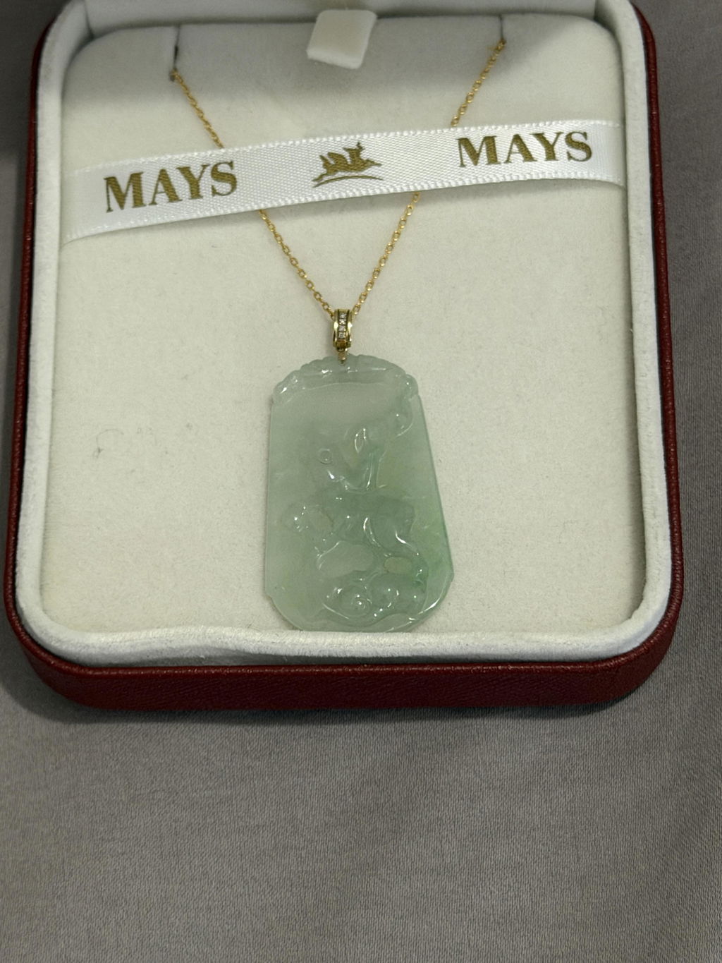 Tranquiliti Chinese Zodiac Animal Jade Pendant with 18ct Gold and Diamonds - Rabbit