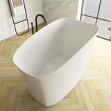 Medunjess 51" Japanese Soaking Tub Solid Surface Freestanding Bathtub