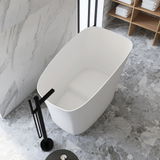 Medunjess 51" Japanese Soaking Tub Solid Surface Freestanding Bathtub