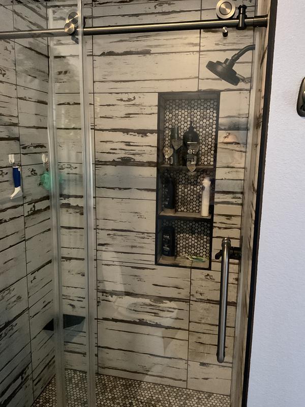 Medunjess DU72-06BN 72In.H Frameless Glass Shower Door With Clear Tempered