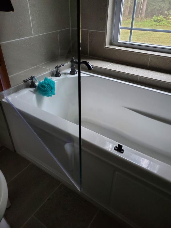 Medunjess DU36-08B 36" W x 58" H Hinged Frameless Tub Door