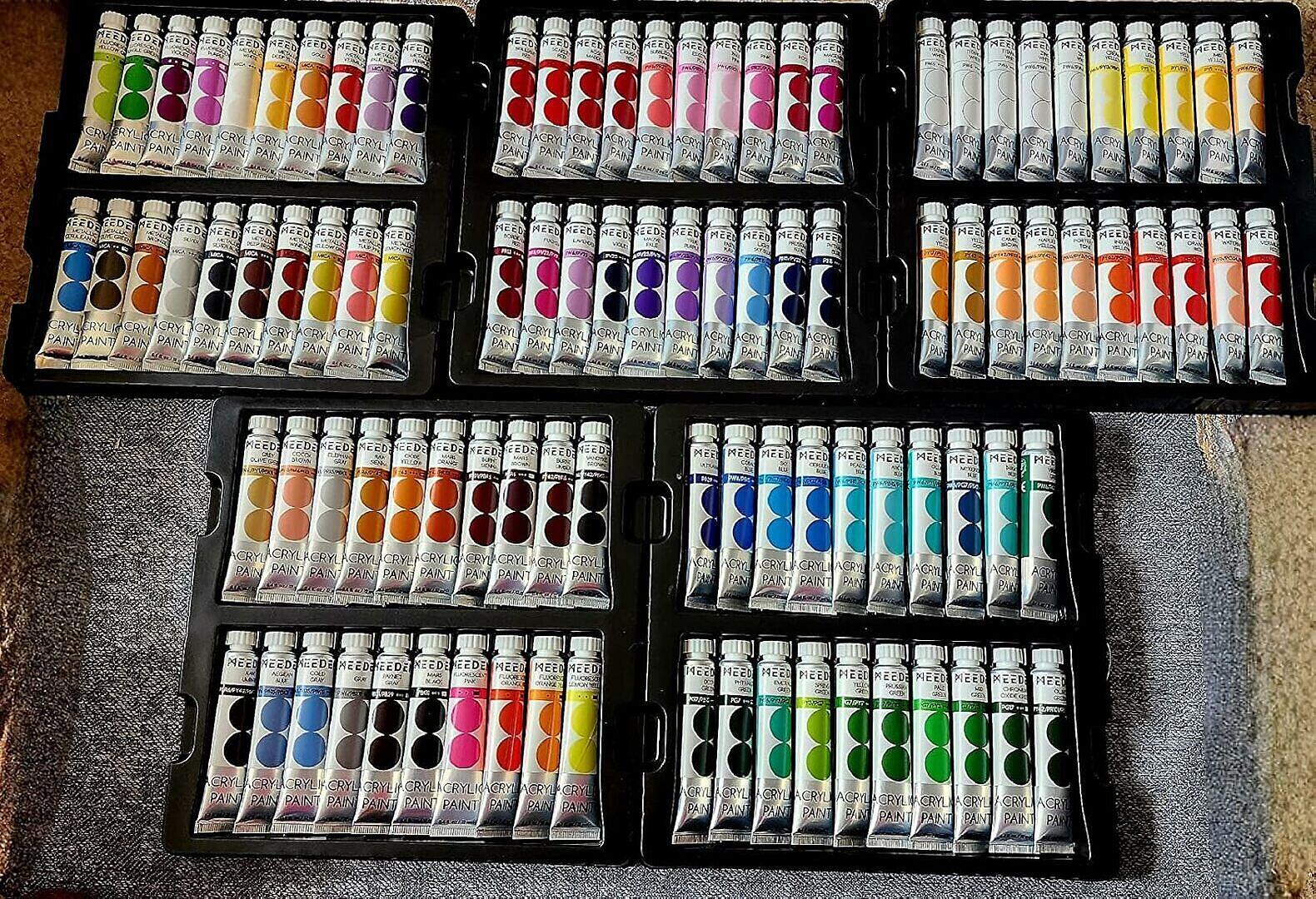 MEEDEN Acrylic Paint Set, 100 Tubes, 12 ml / 0.41 oz