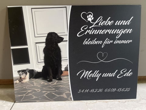 Personalisierte Gedenktafel für Hunde