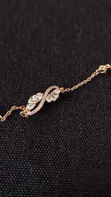 1k Gold Plated Sterling Silver Dainty Infinity Bracelet
