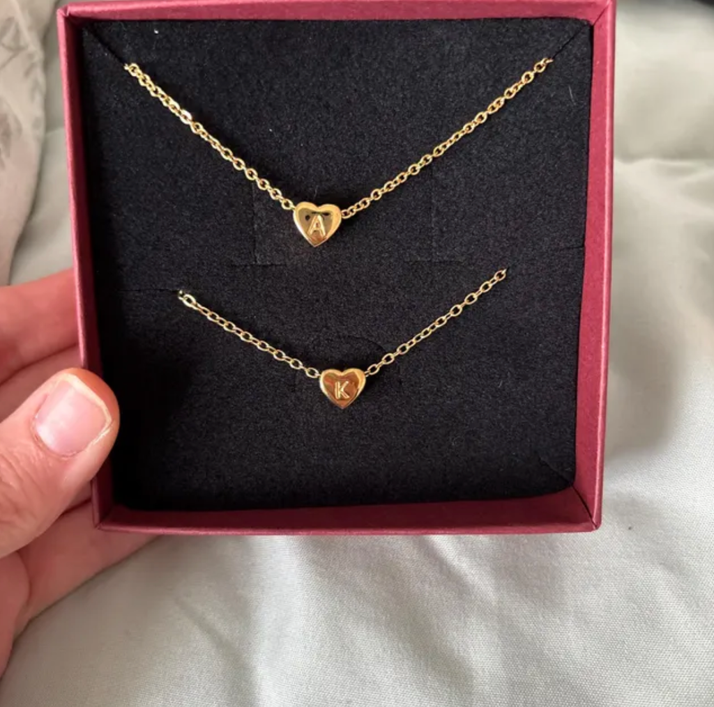 MINI INITIAL HEART BEAD NECKLACE