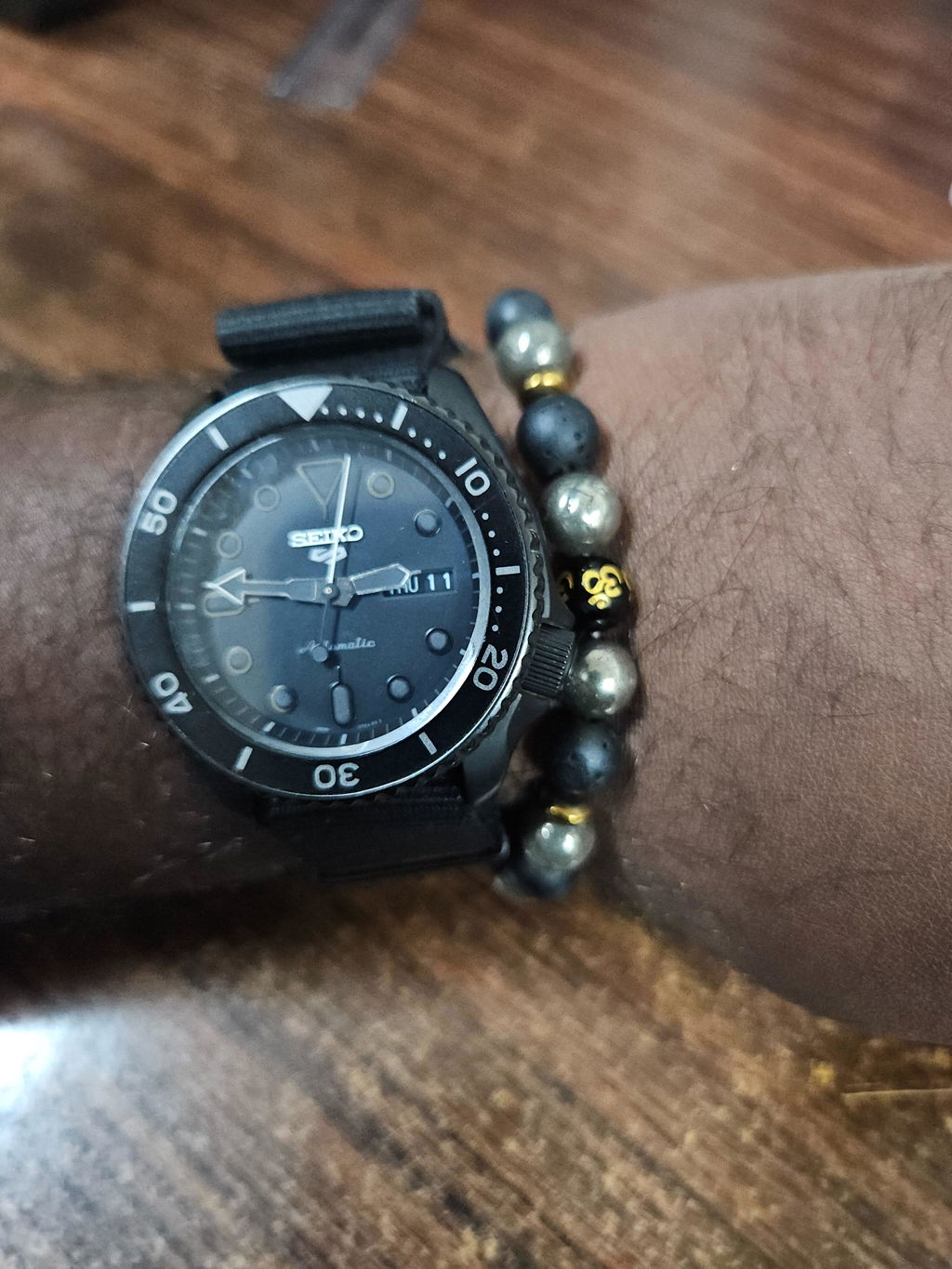 Spiritual Pyrite Natural Stone OM Bracelet