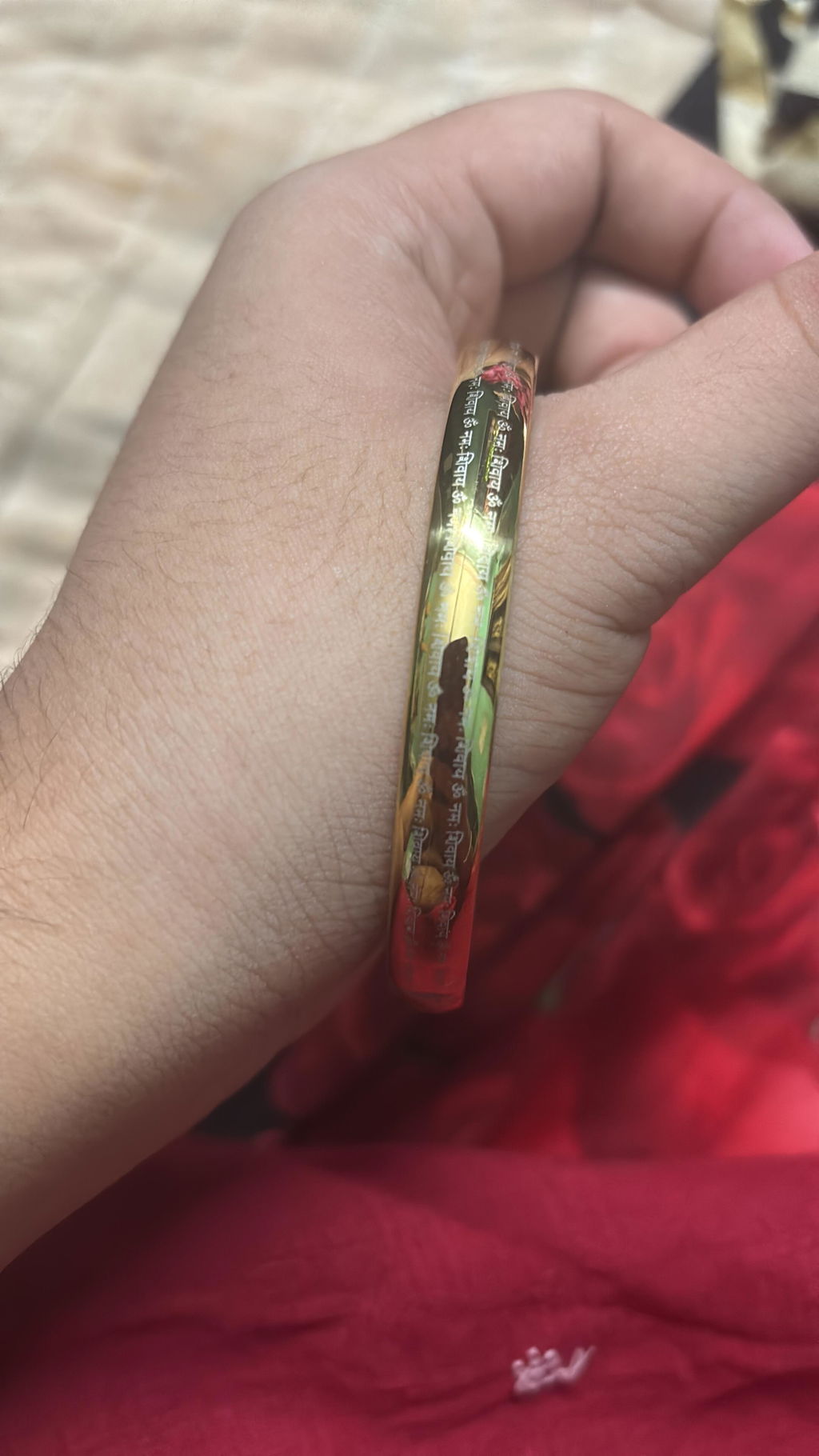 Om Namah Shivay MicroCarved Round Curved Kada
