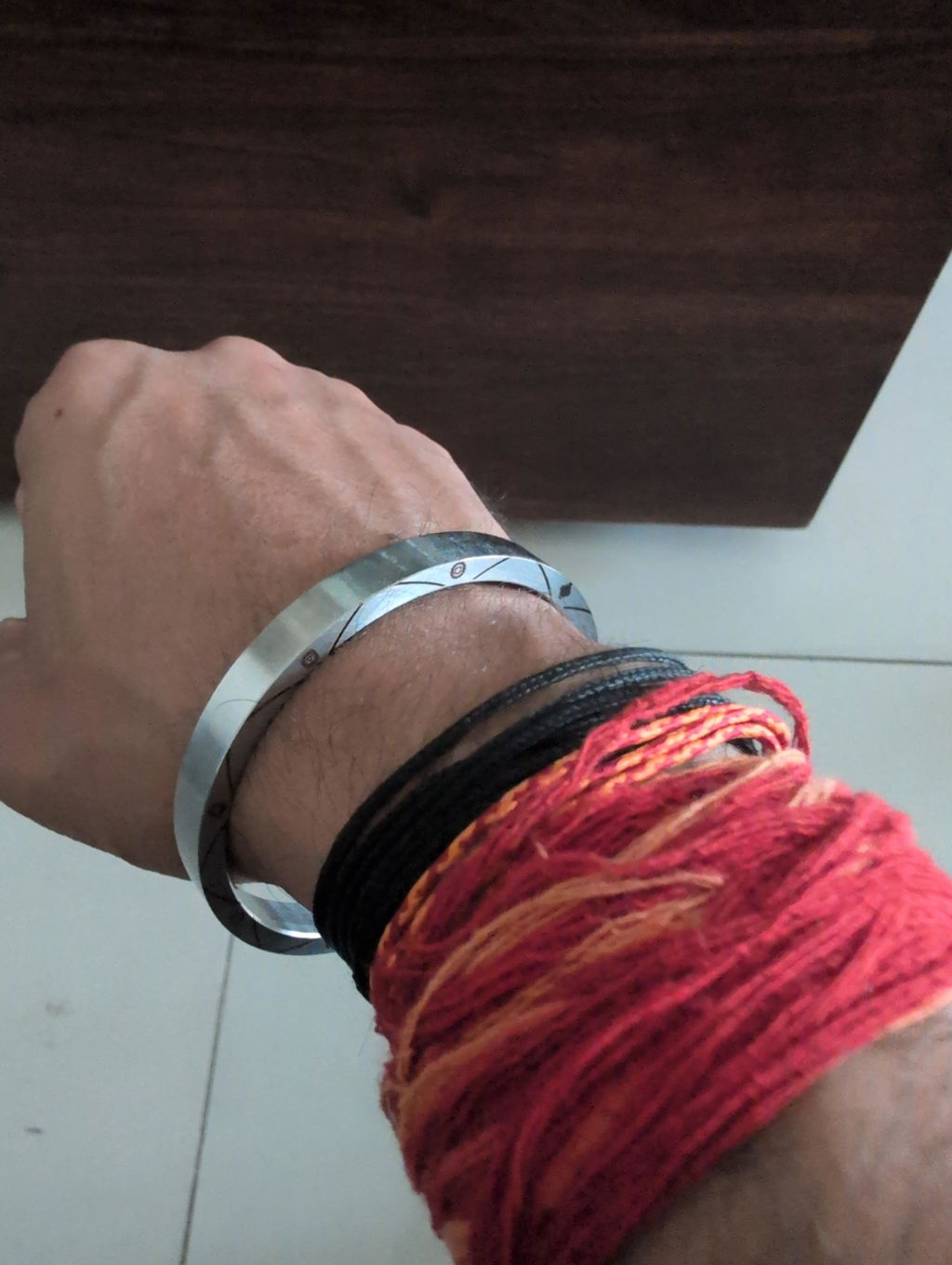 9 Chakra MicroCarved Thick Round Kada