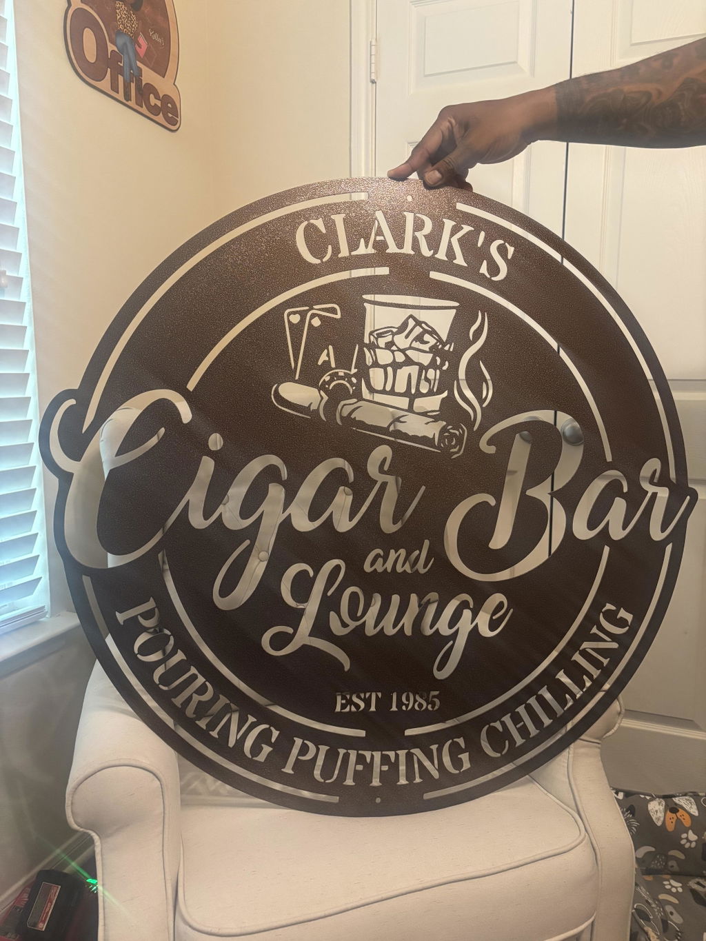 Personalized Cigar Bar Sign — Steel Cigar Lounge Decor